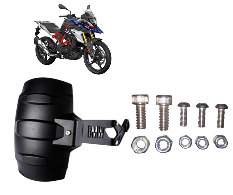 MILACHIN BMMW GS 310 Rear Mudguard Tyre Hugger | Reflective Splash Guard Black, Metal Clamp Splash Guard. - Image 2