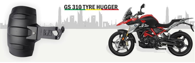 MILACHIN BMMW GS 310 Rear Mudguard Tyre Hugger | Reflective Splash Guard Black, Metal Clamp Splash Guard. - Image 3