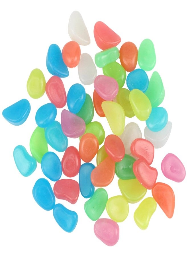 DORMIYA 750 Pcs Glow in The Dark Rocks, 1.1 in Garden Pebbles, Decorative Aquarium Gravel, Safe Plastic Luminous Stones for Fish Tank, Garden, Plant, DIY Decoration - Image 1