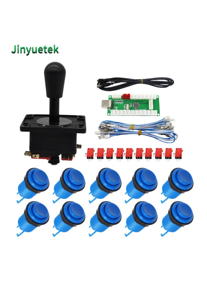DIY Arcade Rocker Kit USB Computer Rocker Circuit Board Arcade Gamepad TW American Rocker Button-Product Color:DIY American Single Kit-Blue  - Image 1