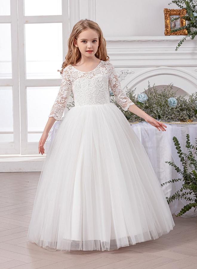 Take Two White All Lace V-Back Dress - Image 5