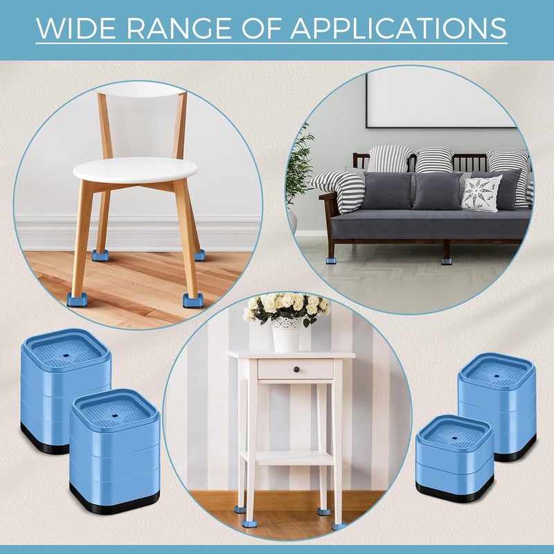 SPOLIK SPOLIK Washing Machine PadB1 Bed Lifts Risers Square Bed Raising Blocks for Mattress Table Leg Desk Chair Couch Sofa Dorm Washing machin padB8  - Image 4