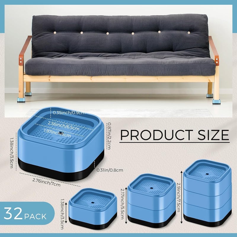 SPOLIK SPOLIK Washing Machine PadB1 Bed Lifts Risers Square Bed Raising Blocks for Mattress Table Leg Desk Chair Couch Sofa Dorm Washing machin padB8  - Image 3