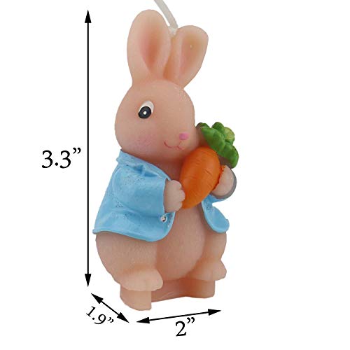 TIHOOD Cute Bunny Birthday Candle, Smokeless Rabbit Cake Candle and Party Supplies, Hand-Made Cake Topper Decoration, Great Gift (Bunny) - Image 2