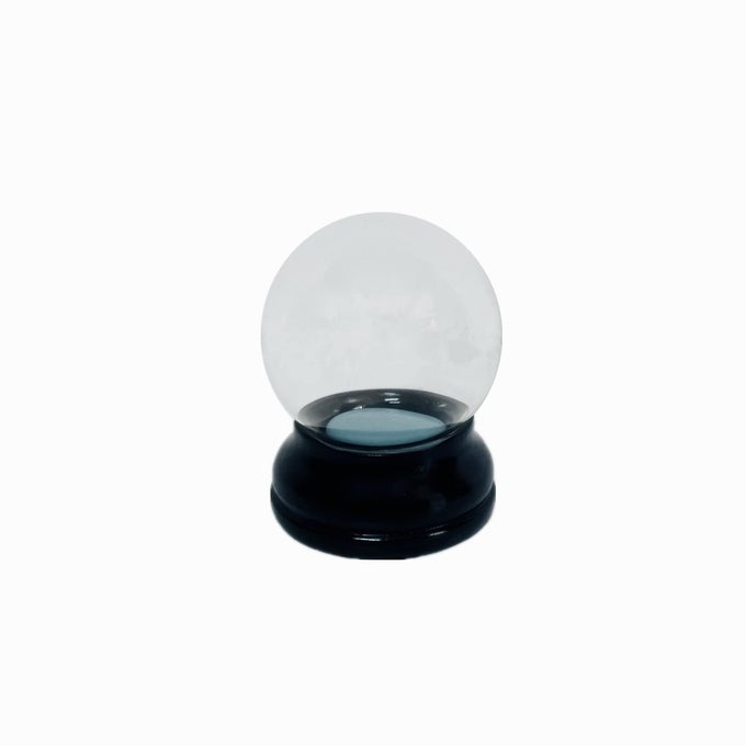 CLEAR DIY EMPTY SNOW GLOBE KIT GLASS WATER GLOBE JAR WITH RESIN BASE 45MM