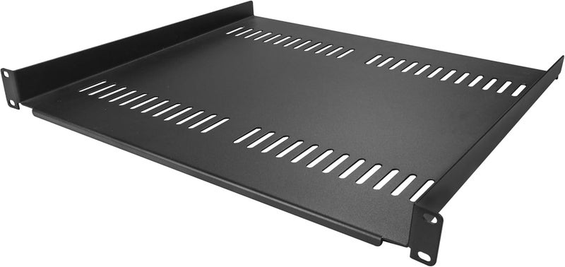StarTech .com 1U Vented Server Rack Cabinet Shelf - 16in Deep Fixed Cantilever Tray - Rackmount Shelf for 19" AV/Data/Network Equipment Enclosure with Cage Nuts & Screws - 44lbs capacity (CABSHELF116V) - Image 1