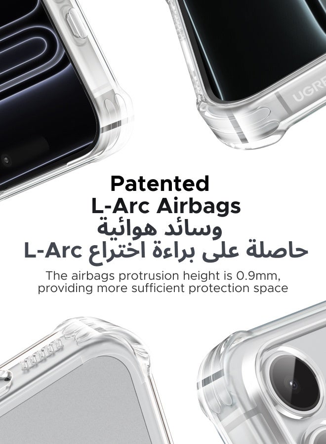 يو جرين كفر وحماية شاشة iPhone 17 Pro Max/18 Pro Max، واحد غطاء شفاف آيفون 18 برو ماكس /17 برو ماكس مع 4 وسائد هوائية L-Arc،  واقي شاشة شفاف*2، حماية خفيفة ومقاومة للصدمات، حماية كاملة للشاشة والكاميرا - Image 3