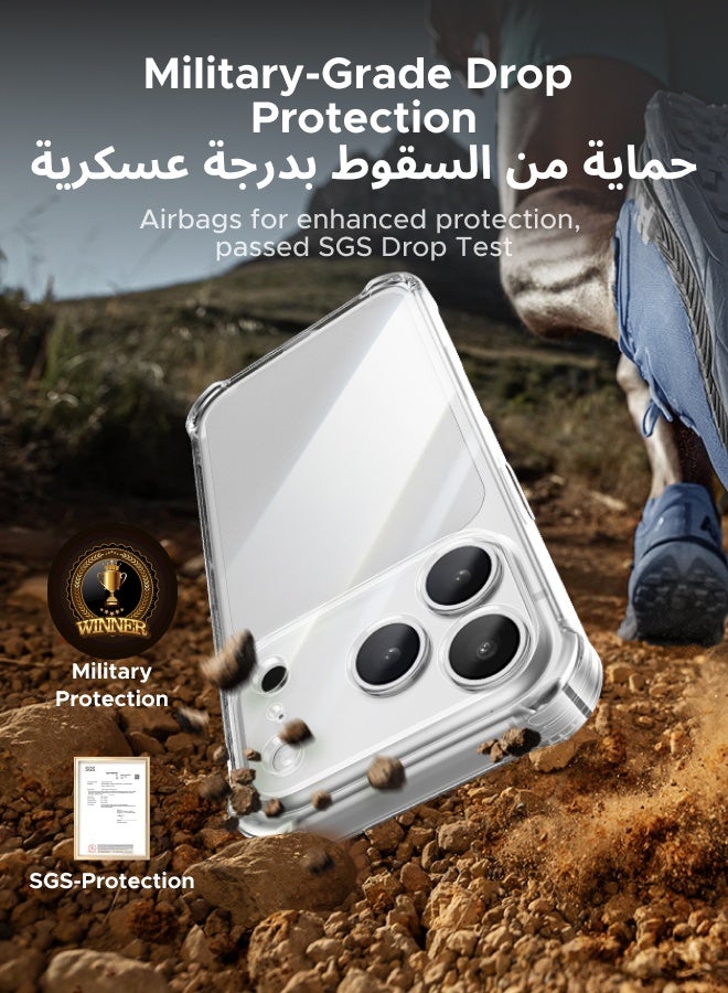 يو جرين كفر وحماية شاشة iPhone 17 Pro Max/18 Pro Max، واحد غطاء شفاف آيفون 18 برو ماكس /17 برو ماكس مع 4 وسائد هوائية L-Arc،  واقي شاشة شفاف*2، حماية خفيفة ومقاومة للصدمات، حماية كاملة للشاشة والكاميرا - Image 4