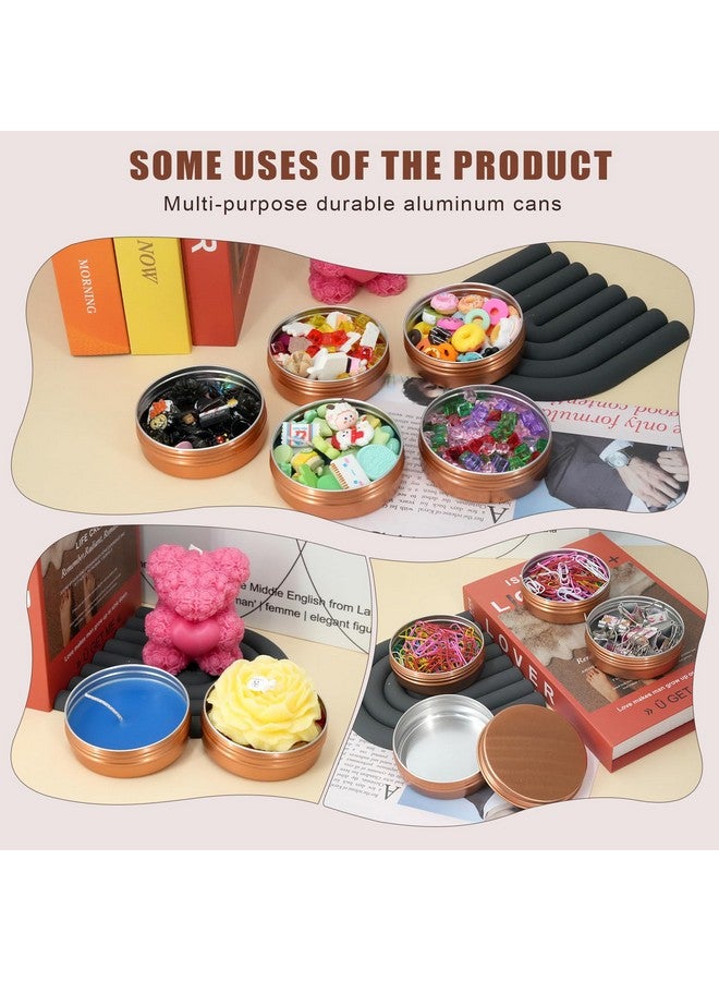 LIYAR 4oz Cans Tin Aluminum Metal Tin 50 Pack Metal Container Jars Aluminum Round Tins with Screw Lids for Salve, Spices or Candies(Pastel Orange) - Image 3