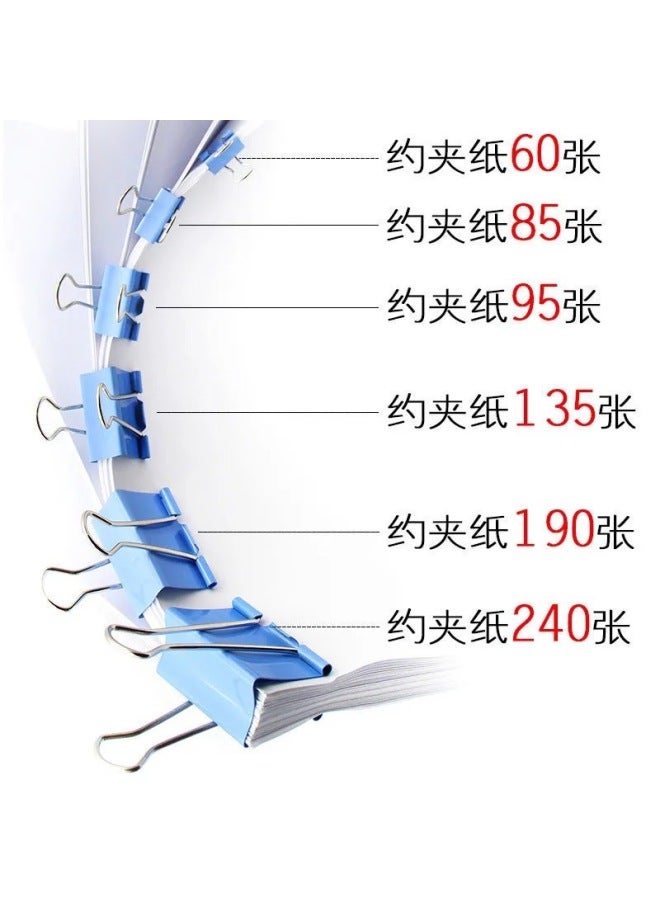 HELPS Stationery Colorful Long Tail Clip Office Supplies Dovetail Clip Metal Phoenix Tail Clip Black Bill Clip File Clip - Image 3