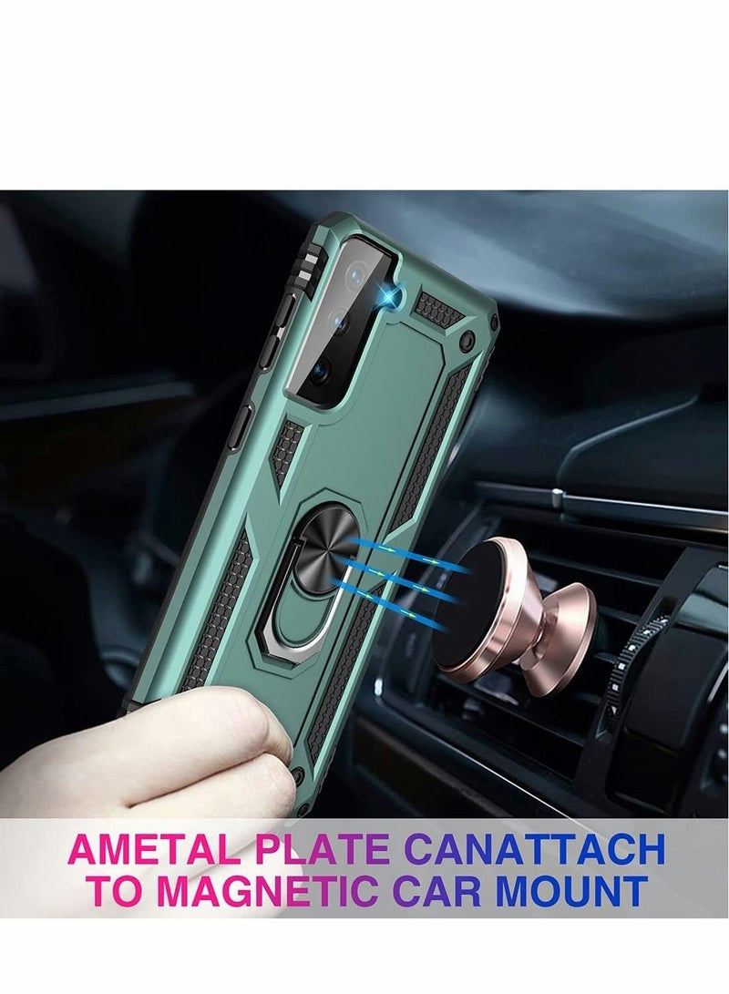 SYOSI Case for Samsung S21 FE Heavy Duty Hard Armor Military Anti-Fall Shockproof Bumper Rugged with Magnetic Ring Kickstand Cover Galaxy 5G Cases  - Image 4