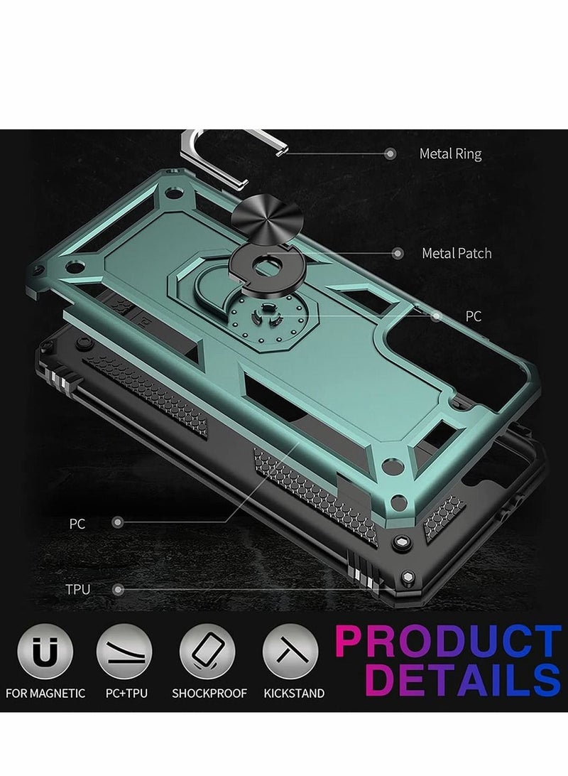 SYOSI Case for Samsung S21 FE Heavy Duty Hard Armor Military Anti-Fall Shockproof Bumper Rugged with Magnetic Ring Kickstand Cover Galaxy 5G Cases  - Image 5