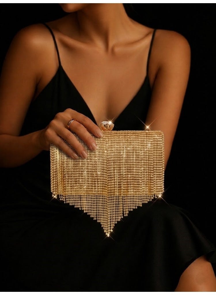 لايف ستيلاش  حقيبة كروس للسهره انيق - جولد ZS-5 - Image 1