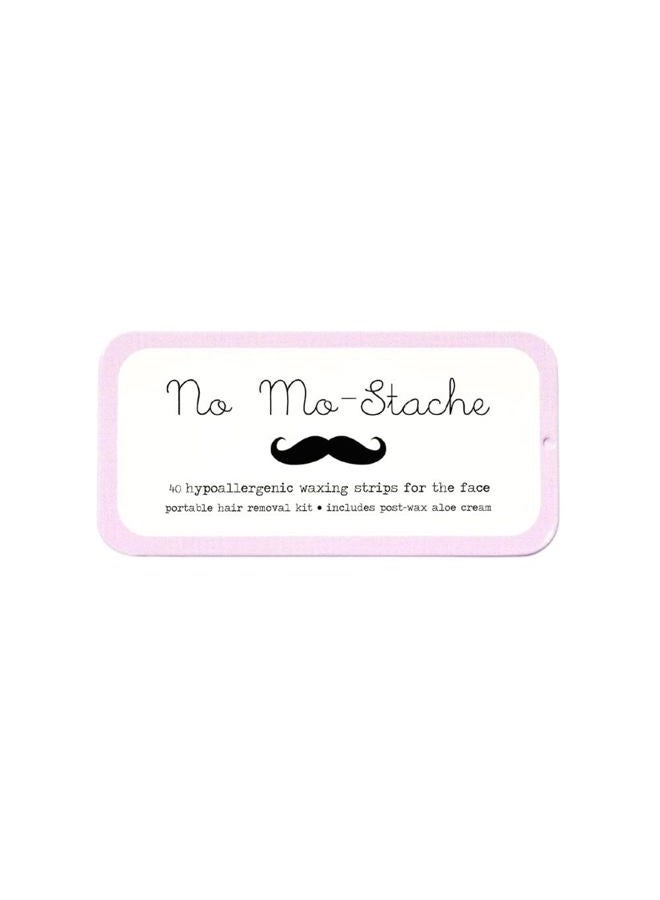 No mo-stache Wax Strips for Lip and Face - Hair Removal Kit - 40 Travel Friendly Individual Use Strips - Vegan - Paraben Free - Safe for All Skin Types - For Women - Shark Tank Product - Image 1