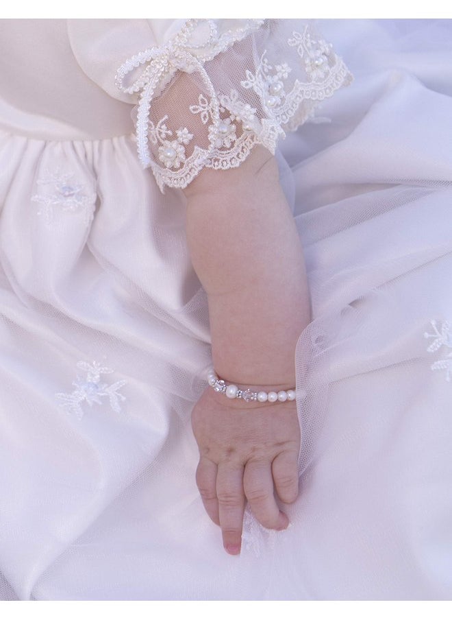 Cherished Moments - Cherished Babe to Bride Keepsake Bracelet in Sterling Silver and Cultured Pearls for Baby Girl - Image 1
