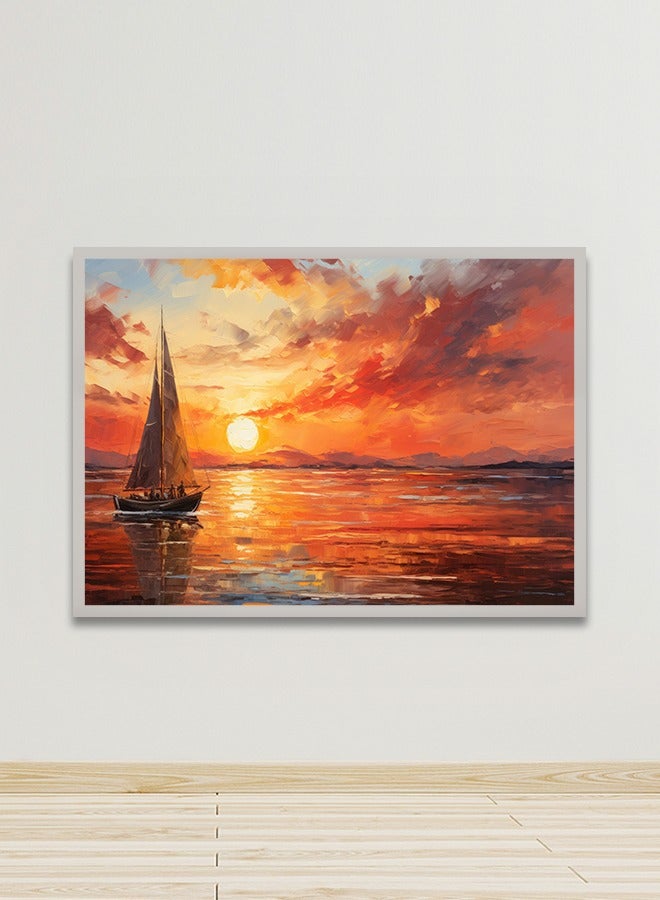 Marktna Canvas Wall Art For Wall Decoration Abstract Design With A Hollow Silver Frame Size 120x80cmOne Piece - Image 1