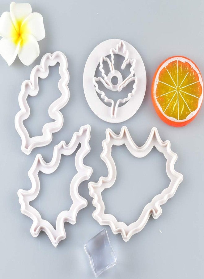 Orapink Autumn Leaf Cookie Cutters Shapes Set Shapes Set for Cake Decorating 4 Pieces Plastic Fall Maple Leaf Cookie Cutter - Image 2