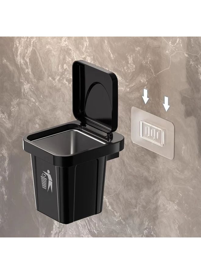 Green Stainless Steel Wall Mounted Ashtray With Lid Fireproof Cigarette Bin For Home Office - Image 3