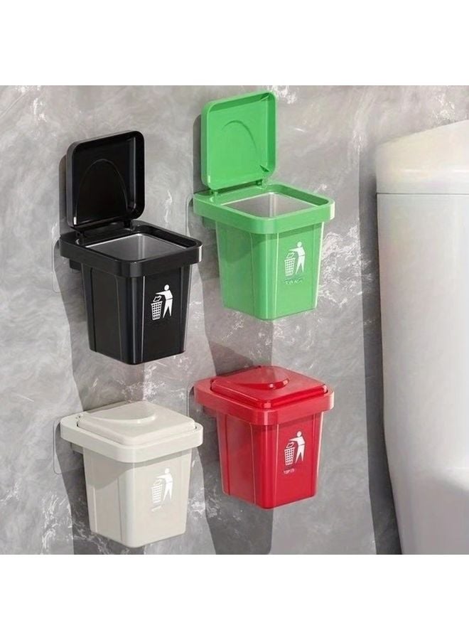 Green Stainless Steel Wall Mounted Ashtray With Lid Fireproof Cigarette Bin For Home Office - Image 4