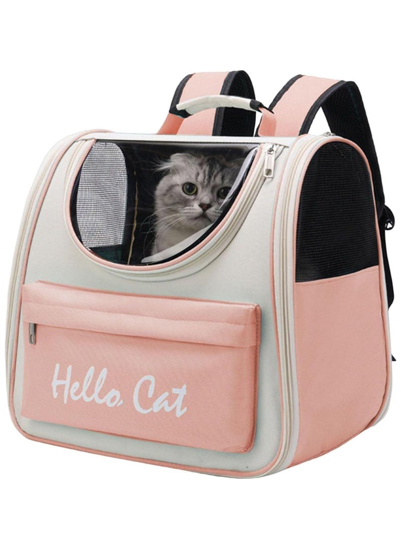 MileMelo - Cat Backpack for Carrying Cats, Ventilated Mesh Travel Bag for Small Dog and Pet,Pet Carrier Backpack for Hiking Walking Hiking Camping Outdoor Use (Pink) - Image 1