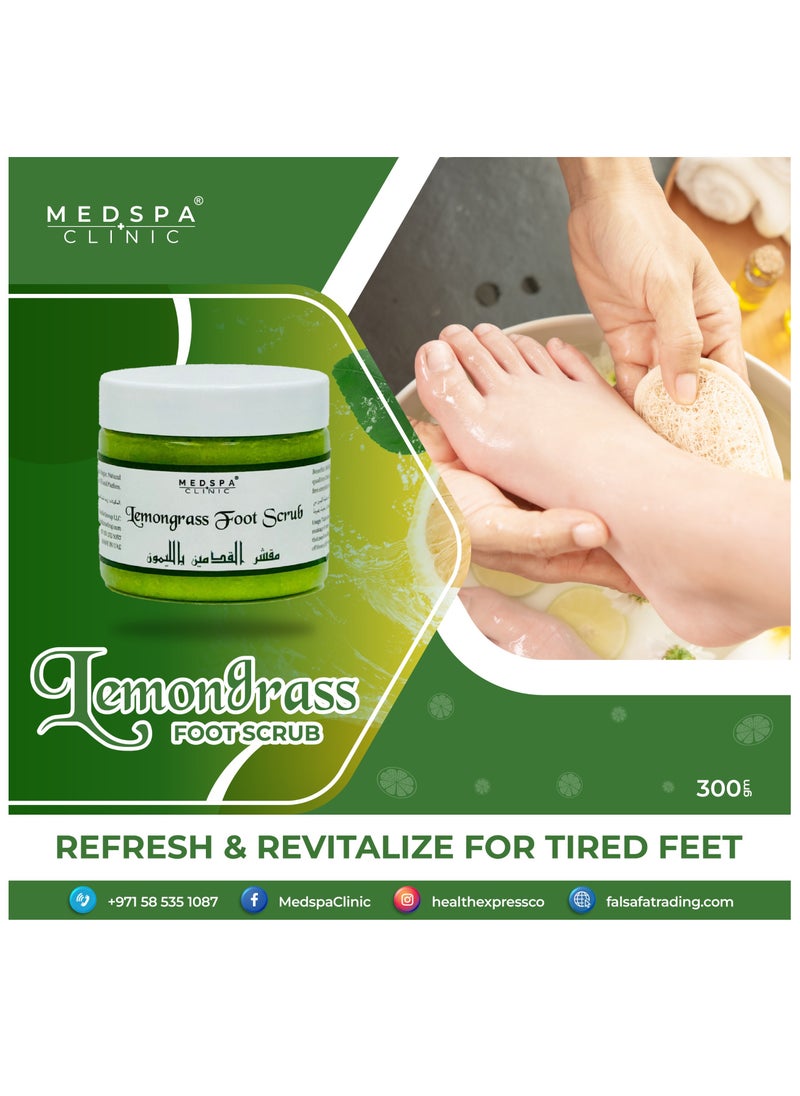 MedspaClinic Lemongrass Foot Scrub | Refresh and Revitalize Tired Feet 300g