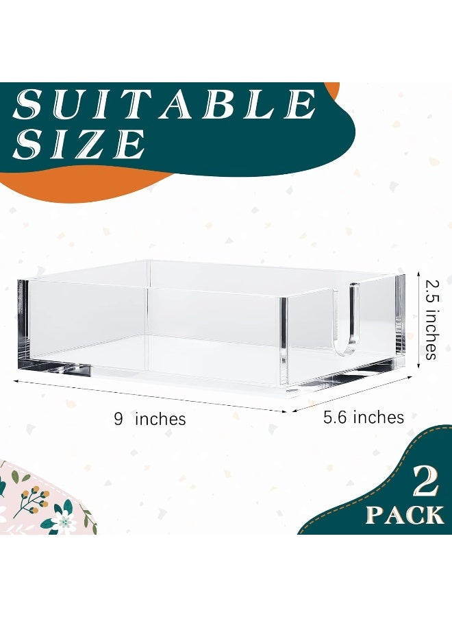 TPGP 2 Pack Acrylic Clear Paper Napkin Holders  - Image 2