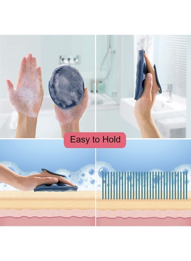 Innerneed Soft Silicone Body Cleansing Brush Shower Scrubber, Gentle Exfoliating and Massage for all Kinds of Skin (Dark Blue) - Image 4