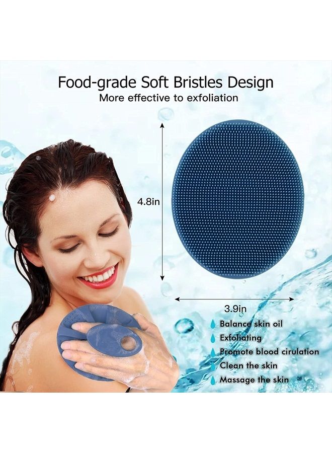 Innerneed Soft Silicone Body Cleansing Brush Shower Scrubber, Gentle Exfoliating and Massage for all Kinds of Skin (Dark Blue) - Image 5