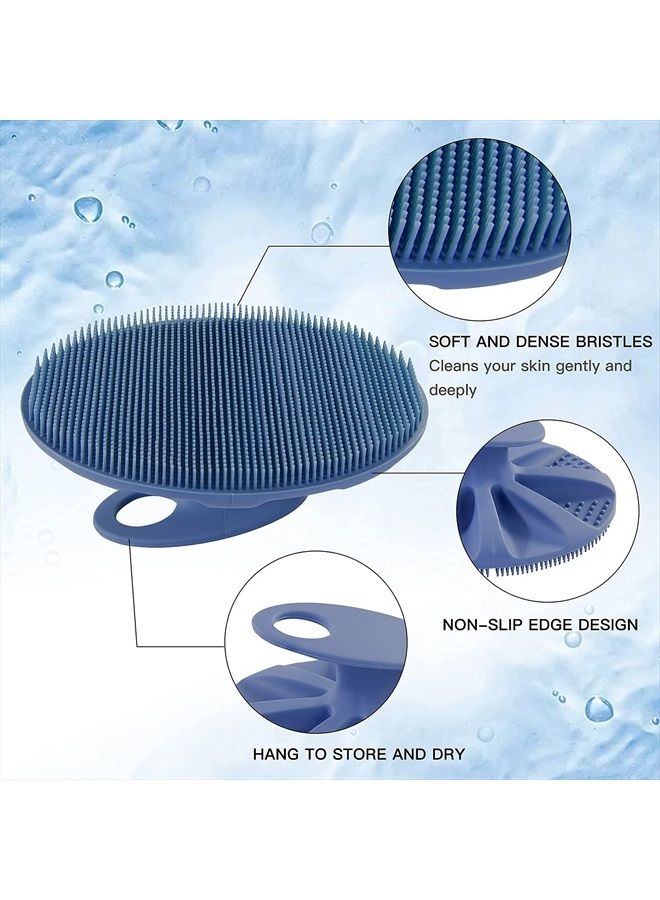 Innerneed Soft Silicone Body Cleansing Brush Shower Scrubber, Gentle Exfoliating and Massage for all Kinds of Skin (Dark Blue) - Image 2