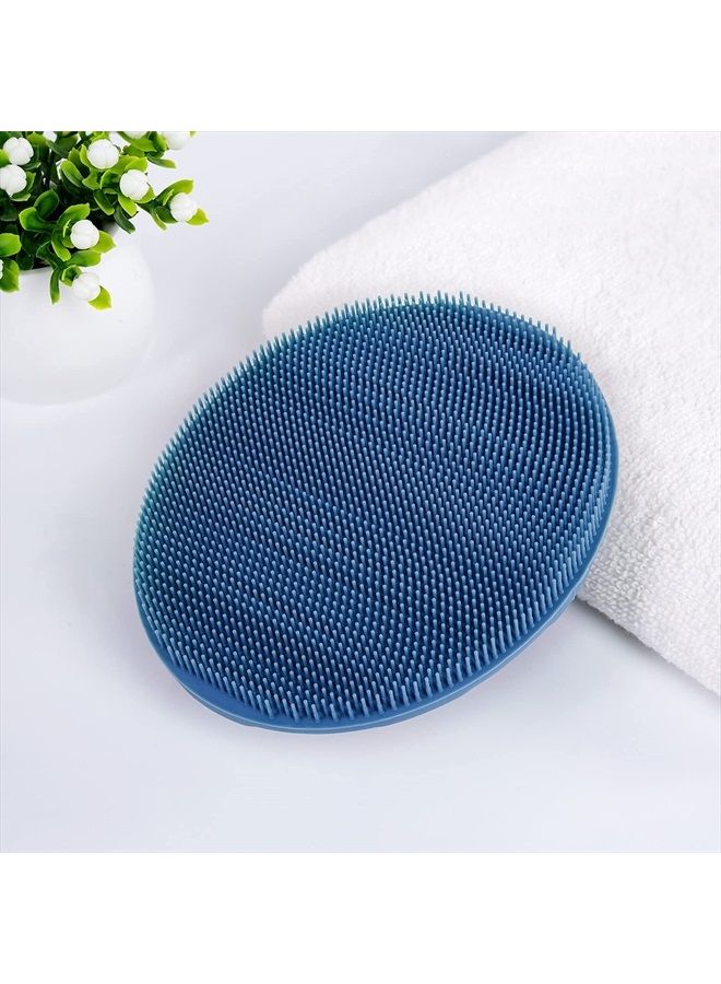 Innerneed Soft Silicone Body Cleansing Brush Shower Scrubber, Gentle Exfoliating and Massage for all Kinds of Skin (Dark Blue) - Image 3