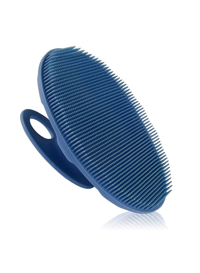 Innerneed Soft Silicone Body Cleansing Brush Shower Scrubber, Gentle Exfoliating and Massage for all Kinds of Skin (Dark Blue) - Image 1