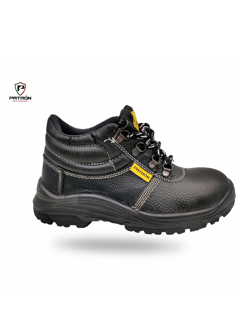 Patron COSMOS | C1602 Shock Absorbing Breathable Leather Light Weight With Steel Toe & Steel Plate Industrial Work Wear For Men Women  - Image 4