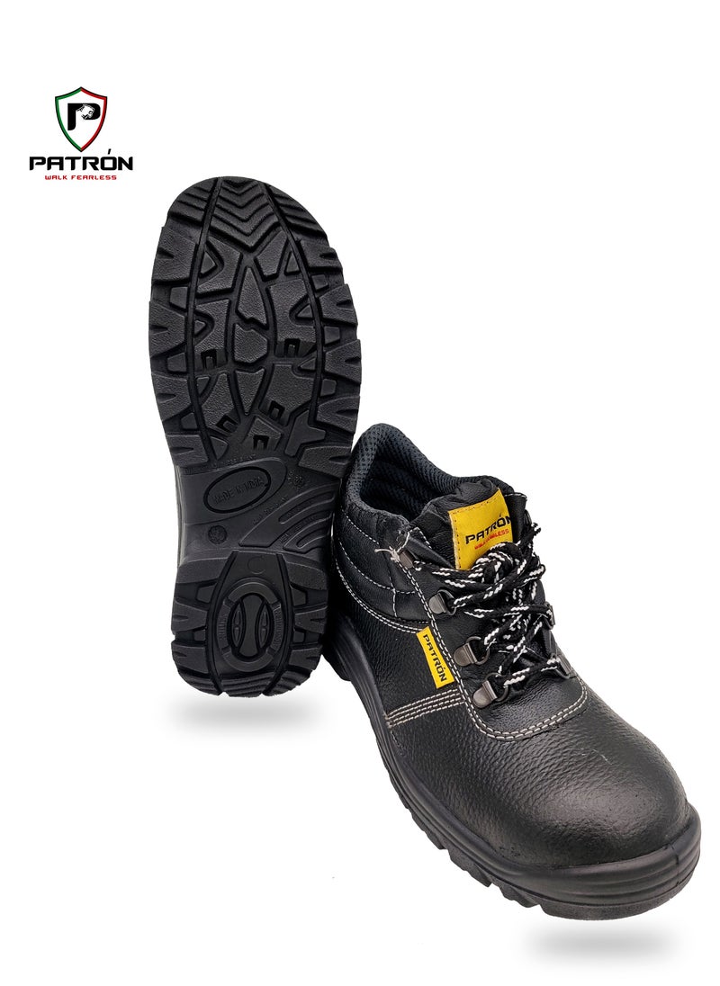 Patron COSMOS | C1602 Shock Absorbing Breathable Leather Light Weight With Steel Toe & Steel Plate Industrial Work Wear For Men Women  - Image 2