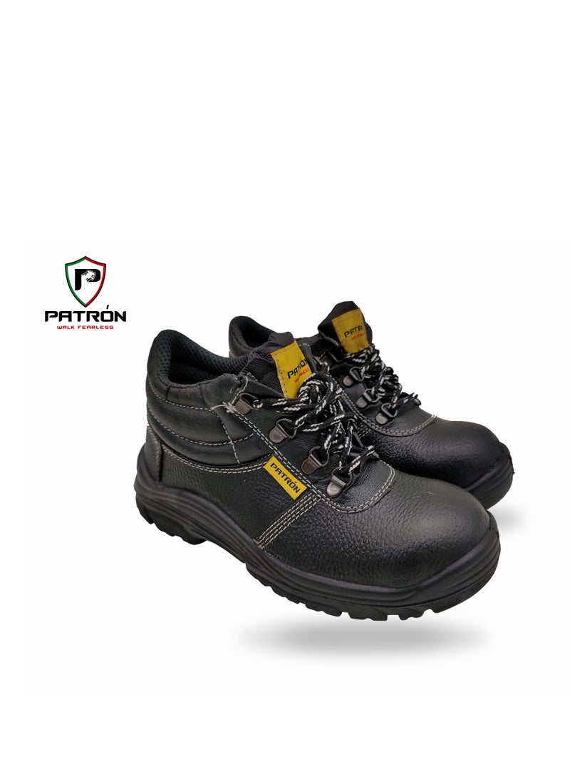 Patron COSMOS | C1602 Shock Absorbing Breathable Leather Light Weight With Steel Toe & Steel Plate Industrial Work Wear For Men Women  - Image 1