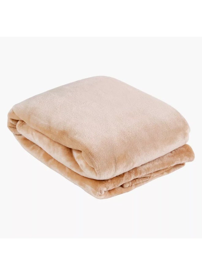 معنى المنزل بطانية "ميلو" (Mellow) بمقاس "كينغ" (King Size) من قماش الفلانيل والصوف الدقيق (Micro Fleece)، فائقة النعومة والراحة، بمقاس 220 × 240 سم، لون بيج. - Image 2