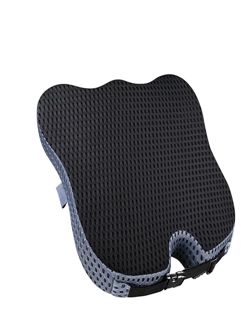 Car Wedge Seat Cushion for Driver/Passenger Car Seats - Wedge Car Seat Cushion for Driving to Improve Vision/Posture - Memory Foam Car Seat Cushion for Hip Pain Relief (Mesh Cover, Black) - Image 1