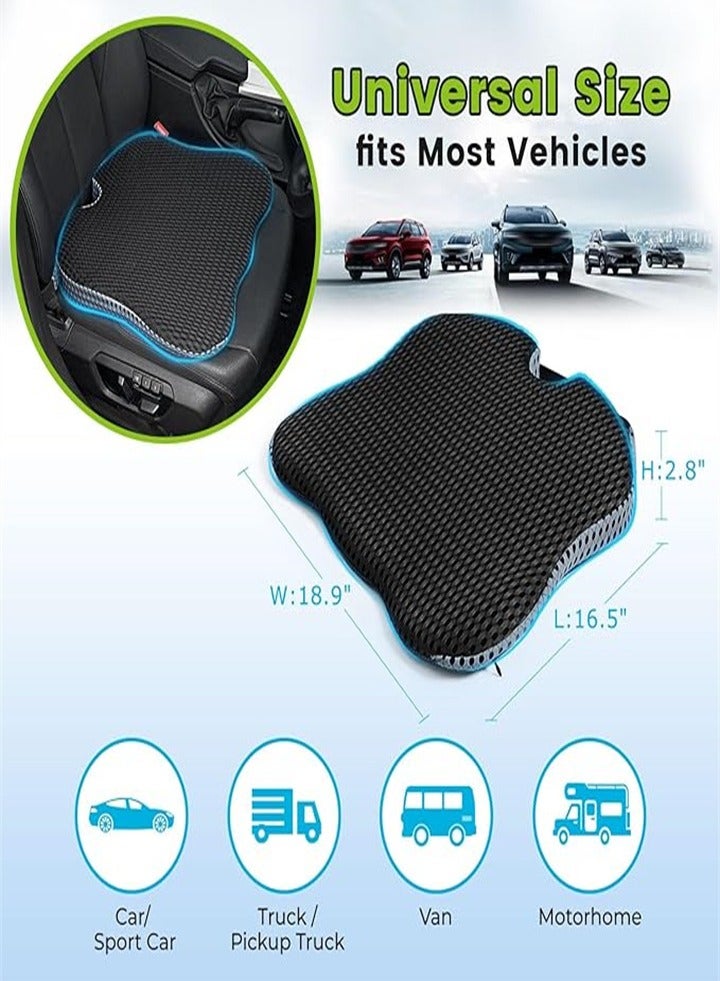 Car Wedge Seat Cushion for Driver/Passenger Car Seats - Wedge Car Seat Cushion for Driving to Improve Vision/Posture - Memory Foam Car Seat Cushion for Hip Pain Relief (Mesh Cover, Black) - Image 5