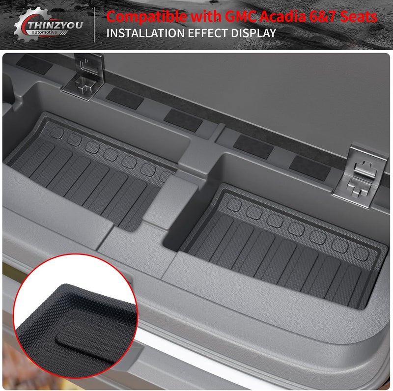 Thinzyou Sub Truck Mat Compatible with 2017-2023 GMC Acadia Rear Bed Lower Mat TPE Bed Liner TPE All Weather 2022 Acadia Accessories (Compatible with 2017-2023 6 Seats, Sub Trunk Mat) - Image 3