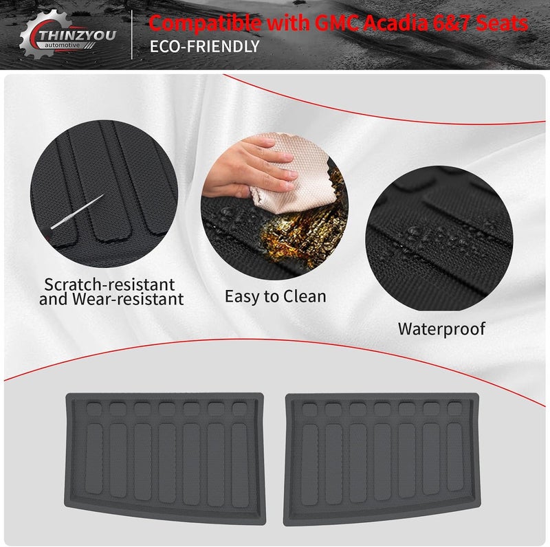 Thinzyou Sub Truck Mat Compatible with 2017-2023 GMC Acadia Rear Bed Lower Mat TPE Bed Liner TPE All Weather 2022 Acadia Accessories (Compatible with 2017-2023 6 Seats, Sub Trunk Mat) - Image 4