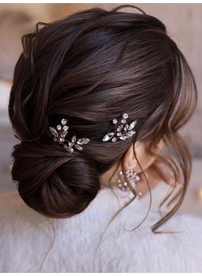 JAKAWIN Crystal Bride Wedding Hair Pins Silver Rhinestone Hair Piece Bridal Hair Jewelry Accessories For Women Hp130 (Silver)  - Image 2