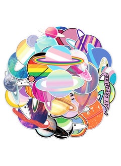 Generic 50 Pcs Outer Space Planets Stickers Planetary Systems Waterproof Vinyl Decals for Water Bottles Laptop Refrigerator Luggage Computer Mobile Phone Skateboard  - Image 1