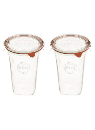 Weck Jars Large Quadro 769-26.9 fl. Oz | Jars Made of Transparent Glass | Eco-Friendly Canning Jar | Food Storage Containers with Airtight Lids | Made in Germany, Rust-Proof & BPA-Free (Pack of 2) - pzsku/ZC3A8C5CDC1F81351B308Z/45/1746004942/4c2f6605-1c5f-41d1-b66e-dd78d239c93d