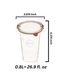 Weck Weck Jars Large Quadro 769-26.9 fl. Oz | Jars Made of Transparent Glass | Eco-Friendly Canning Jar | Food Storage Containers with Airtight Lids | Made in Germany, Rust-Proof & BPA-Free (Pack of 2)  - Image 2