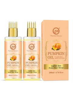 Nuerma Science Pumpkin Oil With Comb Applicator For Healthy Strong More Deep Root Nourishment Hair Oil (200 Ml Each Pack Of 2) 400 Ml  - Image 1