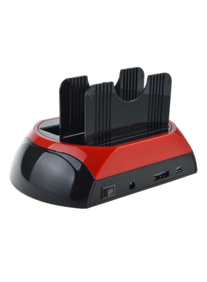 Multi-function Mobile Hard Drive Base 2.53.5idesata Reader Hub Box Digital Computer/mobile Box-Color:Red + Black US Standard Plug  - Image 4