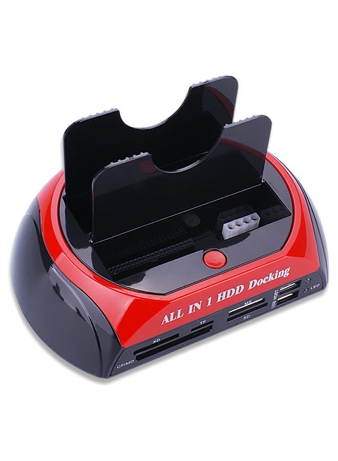 Multi-function Mobile Hard Drive Base 2.53.5idesata Reader Hub Box Digital Computer/mobile Box-Color:Red + Black US Standard Plug  - Image 5