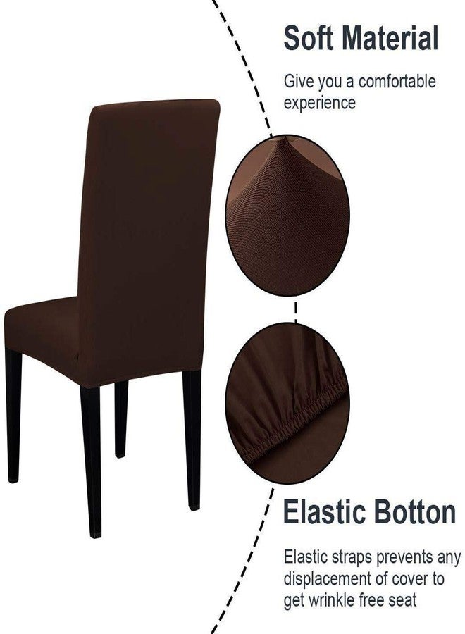 Decorian Polycotton Printed Dining Table Cloth with Dining Chair Covers,Slipcovers (Brown Flower Stripes, 6 Seater Table Cover + 6 Chair Cover) - Image 2