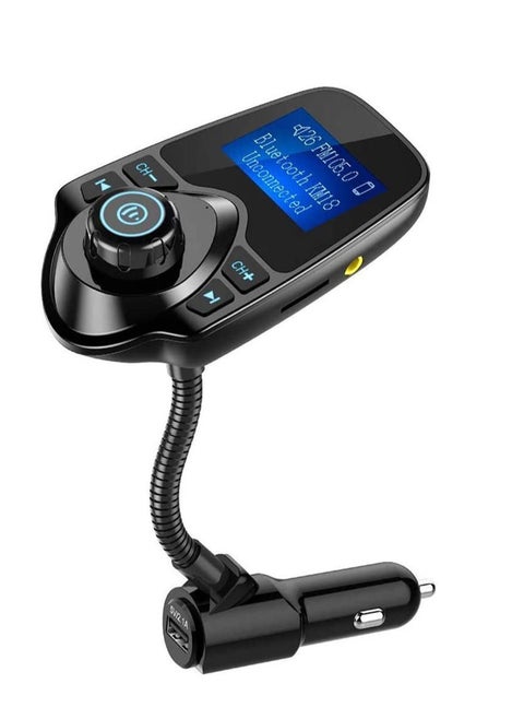 T10 Wireless Bluetooth FM Transmitter For Car With 1.44 Inch Display USB Charger MP3 Player Transmits TF Card Aux In iPhone Andrios Pixels Music Call Google Navigation