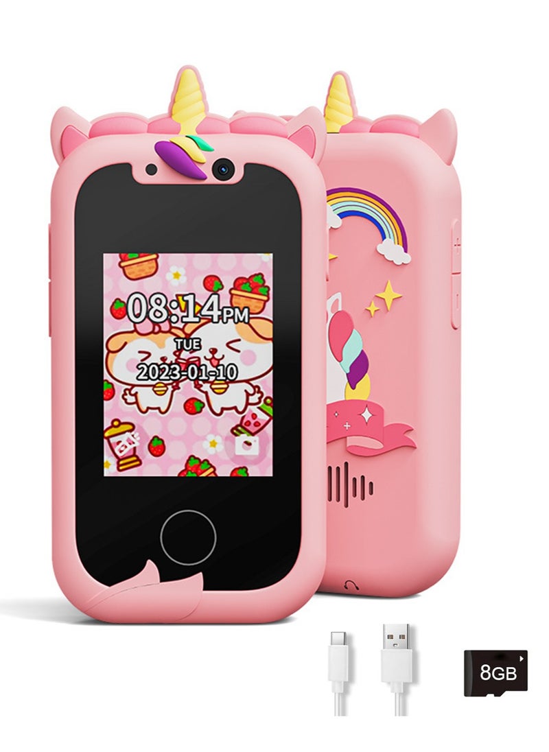 Generic Kids Smart Phone Gifts Toys for Girls Boys aged 3-8, Toddler Learning Toys with Unicorn Educational Games,  with 8G SD Card  - Image 1
