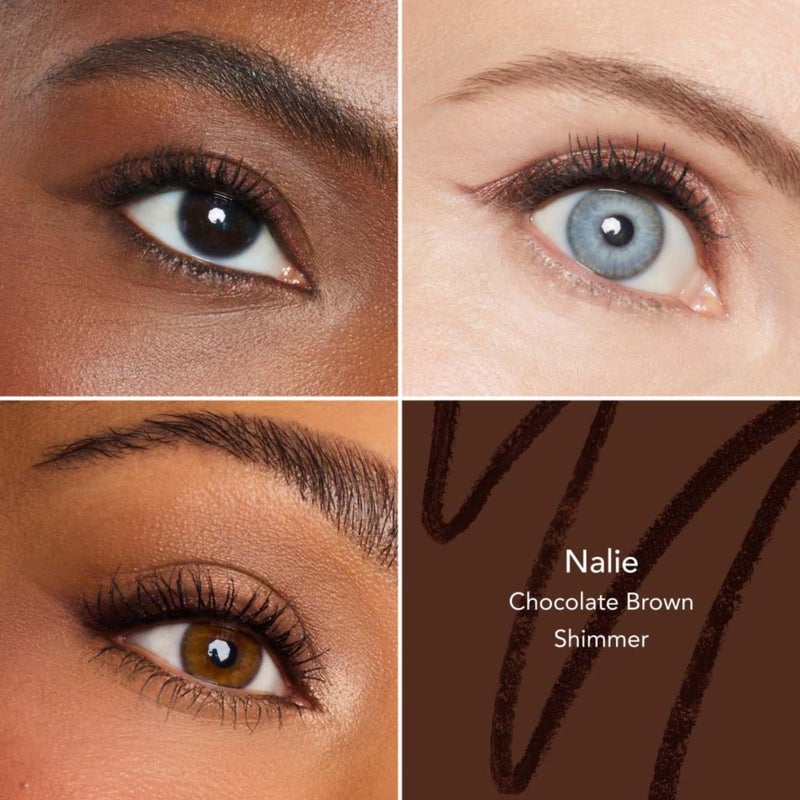 Thrive Causemetics Infinity Waterproof Eyeliner Pencil, Built In Sharpener & Smudge Tip, Long Lasting, Smudge Proof, Hyaluronic Acid & Shea Butter, Vegan, Cruelty Free, Nalie (Chocolate Brown Shimmer) - Image 3